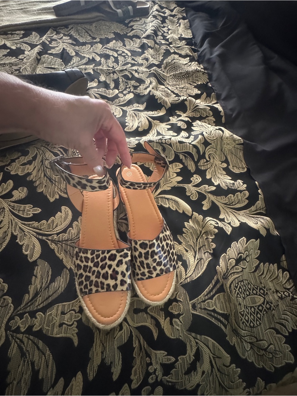 Leopard Print Women’s Ankle-Strap Sandals size 42 fit like a 9